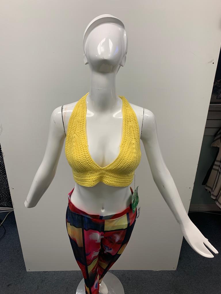 Yellow Crochet Bralette Top