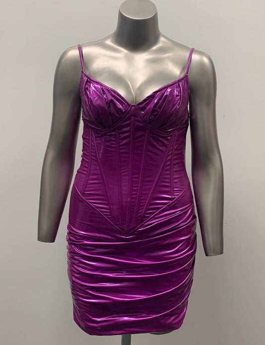 Glossy Mini Bodycon Party Dress