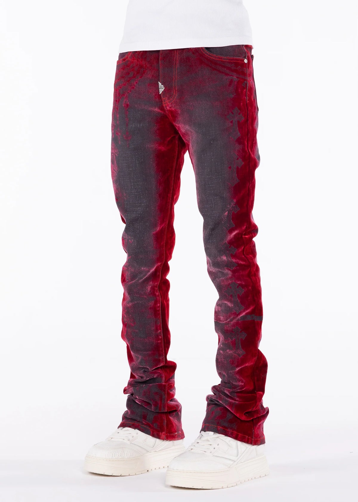 GUAPI JEANS - Blood Red Laser Heavens Vault Denim
