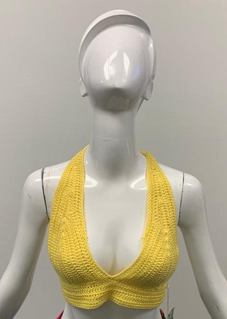 Yellow Crochet Bralette Top
